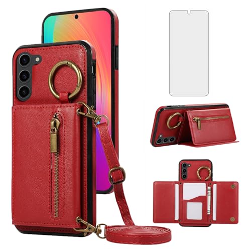 Asuwish Samsung Galaxy S23 5G EHbgP[X XN[veN^[ƃNX{fBV_[XgbvobNJ[hz_[t gѓdbJo[ S 23 23S GS23 G5 SM-S911U 6.1C` p b