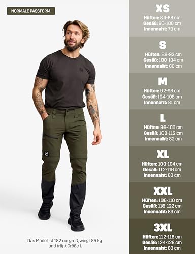 RevolutionRace RVRC GP Pro Stretch Zip-Off Pants für Herren, Wandelbare Wanderhosen für Outdoor-Aktivitäten, Forest Night/Anthracite, S