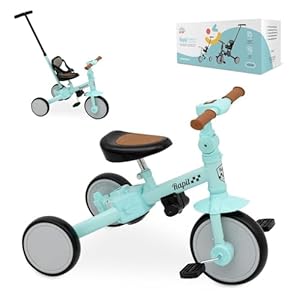 Triciclo Evolutivo de Bebé 5 en 1 Interbaby | Bicicleta Niños Desde 1 Año hasta 5 años | De Triciclo a Bicicleta con o sin Pedales | Adaptable y transformable | Verde