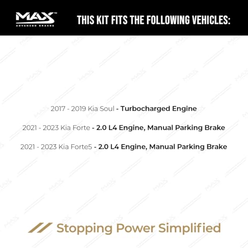 Image of MAX Advanced Brakes - Brake Kit For 2021-2023 Kia Forte, Forte5 (w / 1.6 L4 Engine & Manual Parking Brake)| Carbon Ceramic Brake and Rotor Kit Front and Rear| Performance Cross-Drilled Brake Rotors