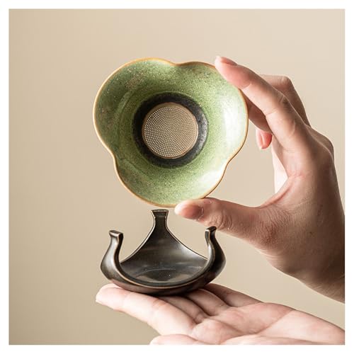 Ceramiczny sitko do herbaty z podstawką, wszechstronny zaparzacz do herbaty i akcesorium do herbaty, jajko do herbaty z sitkiem do różnych odmian herbaty, filtr do herbaty Kongfu do herbaty sypkiej