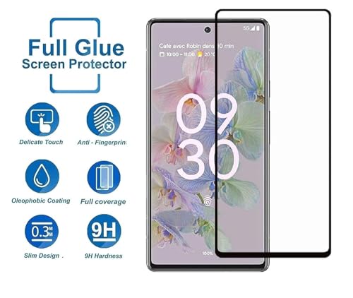 Image of DD SON Tempered Glass Screen Protector Compatible for Google Pixel 6A / Google Pixel 7A (6.1 Inch) HD Glass with Edge to Edge Coverage and Easy Installation kit,Black
