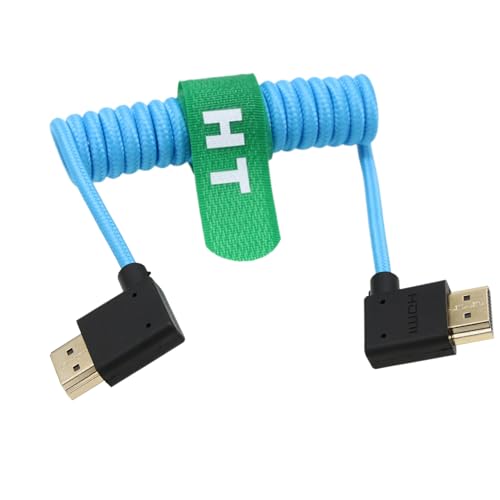 Image of 4K 120hz 60p 8K 30p HDMI 2.1 Cable Right Left Angle for Ninja V SmallHD BMPCC 6K Feelworld Panasonic Sony Canon Nikon ZCAM Camera