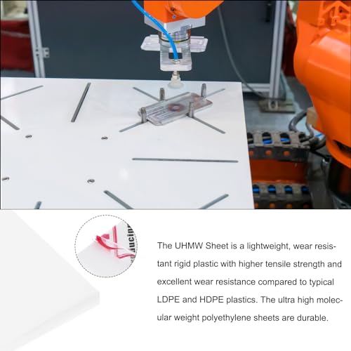 Image of 8 x 8 Inch UHMW Polyethylene Sheets, 1 /16 Inch Thick Ultra High Molecular Weight White Plastic Sheet [for Home, Industrial]