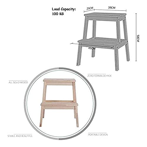 Taburete plegable de madera para cocina y armarios altos silla escalera móvil DASHADAO 4