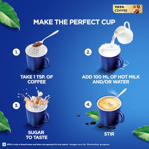 Image of Tata Classic Instant Coffee, 90g Jar, Chicory Mix With Strong Taste & Rich Aroma, With Flavour Locked Decoction Crystals