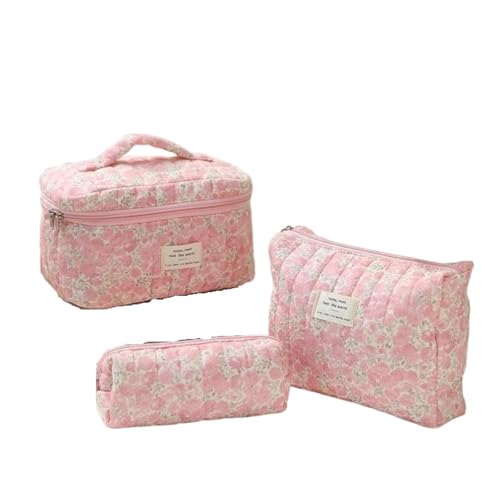 Vanity Case Trousse de Maquillage à Motif Floral Lot de 3 de Voyage
