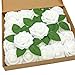 Produktbild OWLKELA 25 stück Schaumrosen, Rosen Künstlich, Kunstrosen Weiss, Romantisch - Wird oft bei Hochzeiten, Valentinstag, Heiratsanträgen, Party - Langzeitlagerung, Ungiftig
