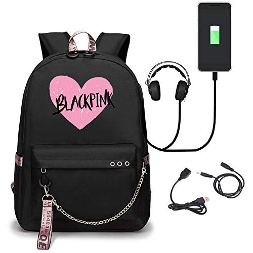 Kpop Sac à Dos Port de Charge USB, 45 cm, 22 L, pour Garçons Filles Hommes Femmes Cover