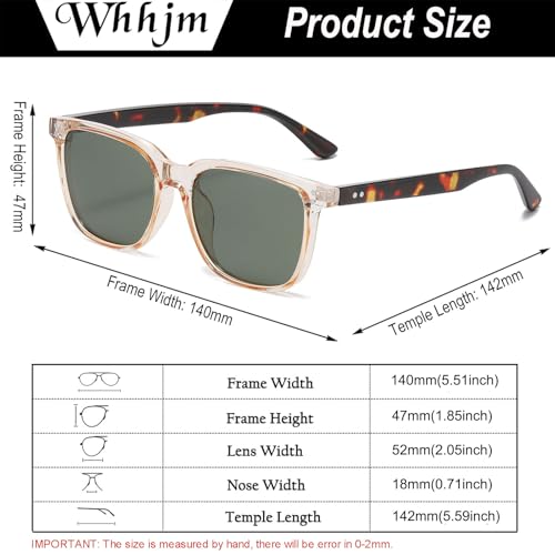 Image of Polarized Square Sunglasses for Men Ultralight Classic Retro Square Driving Shades UV400 Protection Sun Glasses