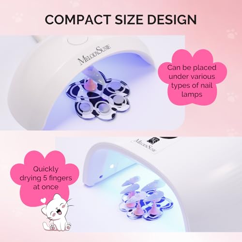 Image of MelodySusie Update Nail Stand for Press Ons, Cute Cat Claw Magnetic Base for Painting Display Holder with Reusable Double-Sided Tape for Home DIY Salon Supplies, Spotted