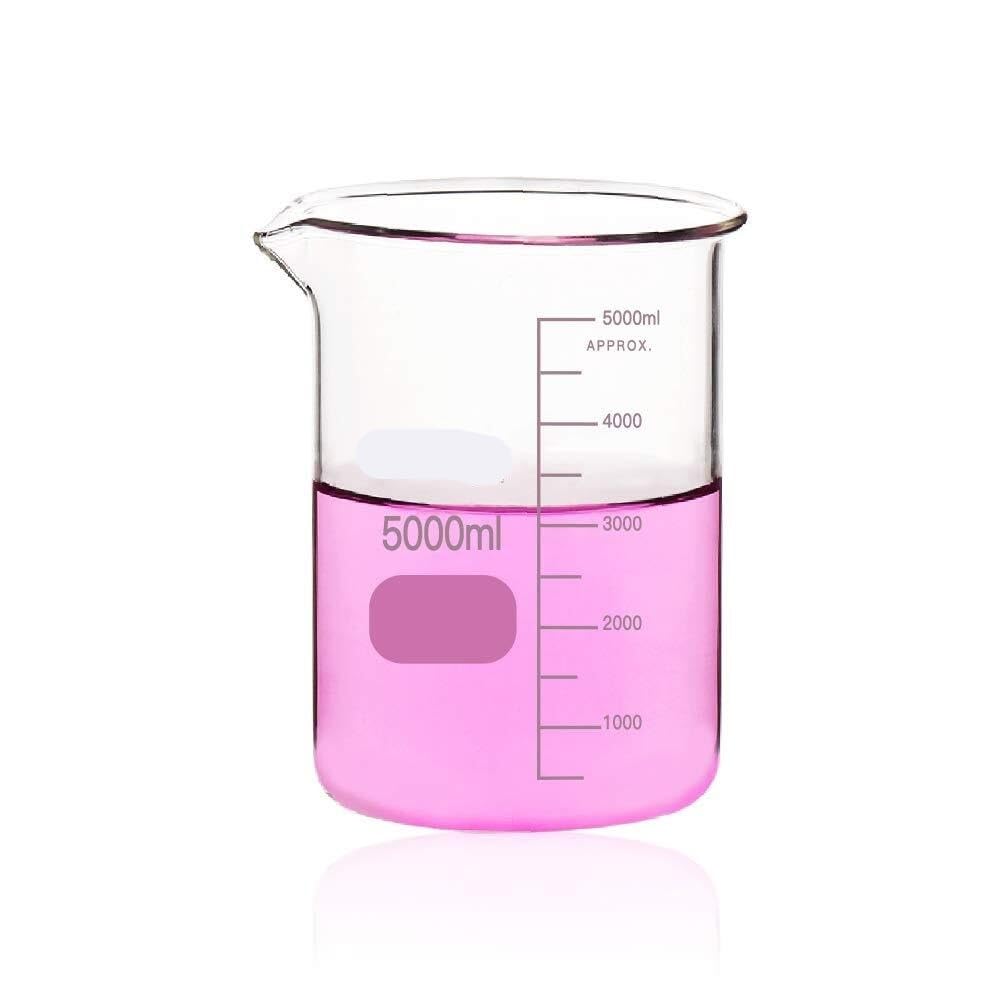 Bécher en verre lourd de 4000ml - Borosilicate 3.3, forme basse avec double échelle(Vol.4000ml)