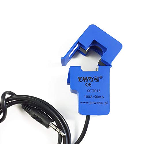 YHDC SCT013 Entrada: 5A-100A Salida:1V/50mA Sensor de núcleo Dividido Transformador de Corriente no invasivo AC 3.5mm Azul (5A/1V) Cover