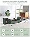WOCKODER Vinyl Record Players Turntable with Speakers Wireless Receiver 3 Speed RPM LP Phonograph Belt-Driven Headphone AUX RCA Auto Stop All-in-one Turn Table for Beginners Collectors Grass Green