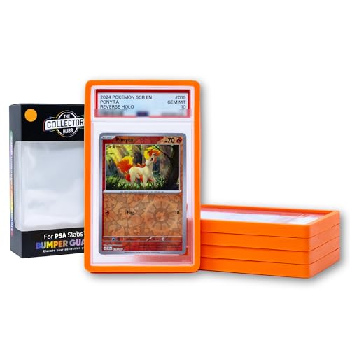 5 x Bumper Guards for PSA Graded Cards – Orange | PSA Card Guard with Perfect Fit and Shock Absorption | PSA Slab Bumper | PSA Slab Protectors Orange Pack of 5