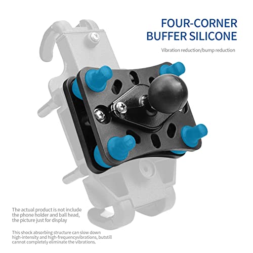 Qiilu Vibration Dampening Motorcycle Phone Mount, Bike Phone Holder Motorcycle Mobile Phone Holder Shock Absorber Phone Bracket Buffer Black For Motorcycle Bike Atv Utv #TOP2