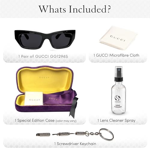 Gucci GG1296S Designer Fashion Sunglasses - Elegant, Sophisticated & Stylish Cat Eye Shape Eyewear with Luxury eSHADES Kit3