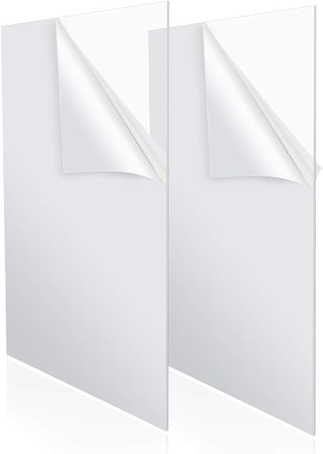 PP OPOUNT 2 Pieces A3 Acrylic Sheets 2 mm Thick Large Acrylic Sheet for DIY Display Projects, Protective Shields, Signage