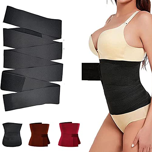 Snatch Me Up Bandage Wrap - Invisible Wrap Waist Trainer,Waist Trainer for Women,Waist Wraps for Stomach,Lumbar Waist Support Belt for Women, Shaper Belt Adjustable Waist Trimmer (Black,4M)