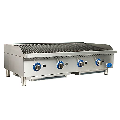 Globe Food Equipment Countertop 48" S/S Radiant Gas Charbroiler