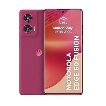 Smartphone Motorola Edge 50 Fusion 5G - 256GB 16GB Ram Boost 50MP Sony AI Camera IP68 NFC Pink - Vegan Suede