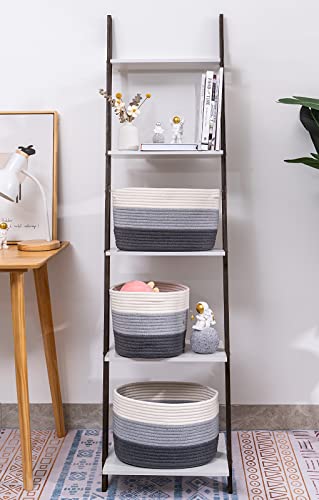 Cubesland Toys Closet Storage Organizer Baskets Bins For Cube Shelves/Shelving,Woven Basket For Organizing,Decor Basket For Living Room,Bedroom,Perfect For Pet Toy&Food Storage,3Pack 3-Tone Gray #TOP3