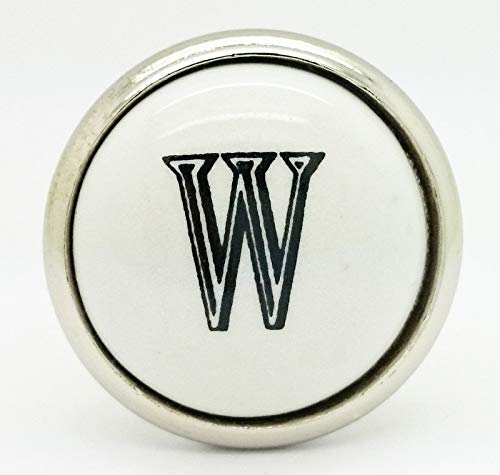 G Decor Letter White Monograms Ceramic Door Knobs (W)