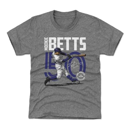 500 LEVEL Mookie Betts Youth Shirt (Kids Shirt, 10-12Y Large, Tri Gray) - Mookie Betts Inline WHT