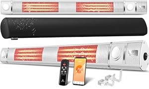 KESSER® Infrarot Heizstrahler 3000W IR-Gastro-Bar Inkl. LED Licht Terrassenstrahler Mit WiFi & Fernbedienung inkl. Schutzhülle Infrarotstrahler Quarzstrahler Terrassenheizer
