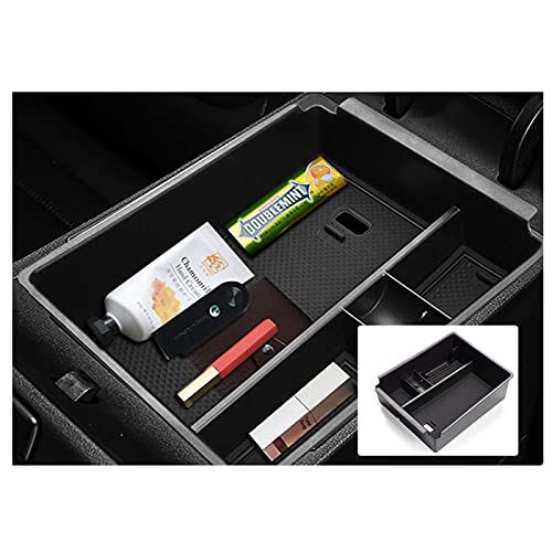 R Ruiya 2023 Hyundai Tucson Center Console Organizer For 2022 2023 Tucson Sel 2022 Tucson Nx4 2022 Hyundai Santa Cruz Armrest Box Secondary Storage Console Organizer Insert Tray With Coin (Black) #TOP2