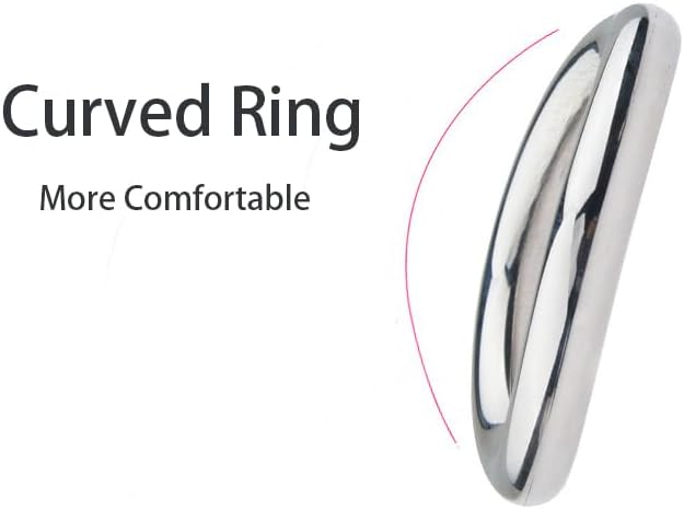 Metal Cock Ring Metal Penis Ring Testicle Ring Arc Ring Without Edges Sexual Stimulation Device Prolonged Erection Sex Toy for Men (1.75”Medium)