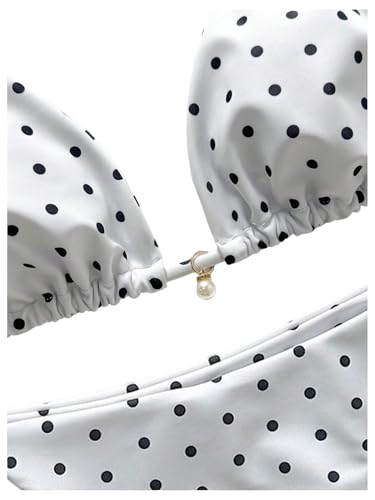 Image of SOLY HUX Women's Polka Dots Print Bathing Suit Halter Triangle Tie Side Bikini Sets Two Piece Swimsuit