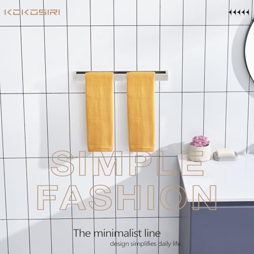 Image of KOKOSIRI Towel Bar Brushed Nickel Bath Towel Hanger Holder 16-Inch Kitchen Rack Stainless Steel for Bathroom Hardware Wall Mount, 1 Pack B4008BR-L16