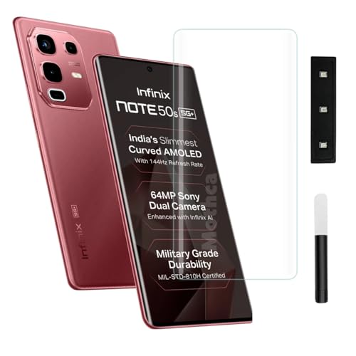 Image of Mothca Premium UV Tempered Glass Screen Protector For Infinix Note 50S 5G+ (Pack of 1) Full Adhesive UV Curved Screen Guard, Case Friendly with Installation Kit