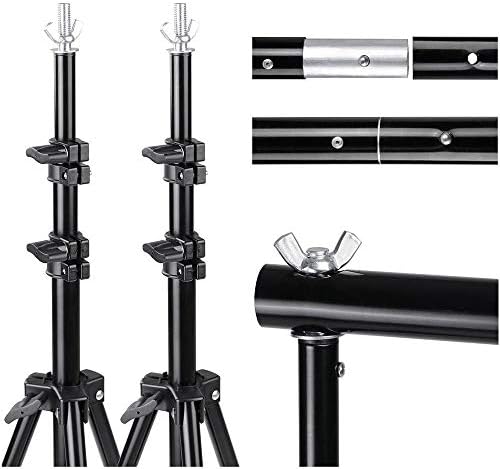 BEJOHU Backdrop Stand, 2x3m/ 6.5ft x 10ft Adjustable Portable Photo Studio Backdrop Background Support System Stand for Wedding Parties Decorations Portrait Photography Birthday Party