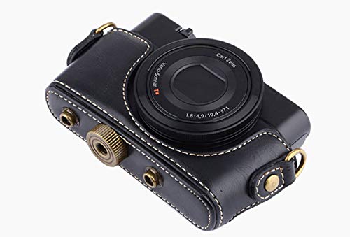 Funda de cuero para cámara Sony RX100 con correa de hombro miniatura 5