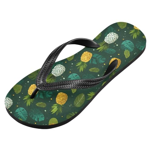 Flip Flop Sandals Pineapple Leaves Print for Women Men Beach Outdoor XS2