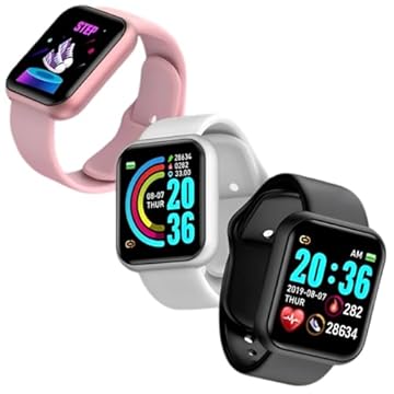 Relógio Inteligente Smartwatch Com Tela Full Touch 1.3", Resistente à Água IP67, Compatível iOS e Android, Bateria Recarregável Que Dura 7 Dias, Seu Wallpaper Controlador de Música UTIMAIS+ (Rosa)