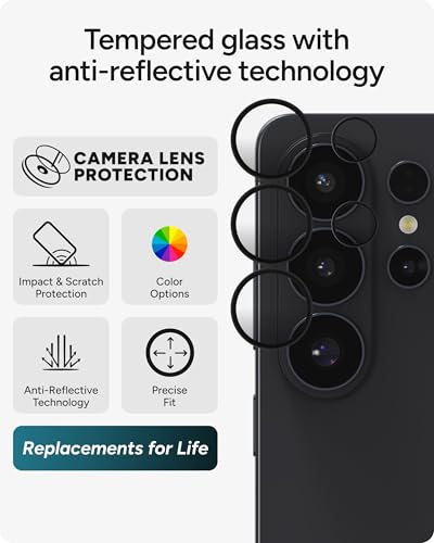 Image of ZAGG Glass Elite Samsung Galaxy S26 Ultra Camera Lens Protector - Anti-Reflective, 5X Stronger Impact & Scratch Resistant Aluminosilicate Glass - Easy Installation, Smudge-Free Surface