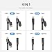 4 in 1 Charging Cable Fast Charging 65W, USB C Cable 4-in-1 USB Multi Charging Cable with E-Mark Chip, Multiple iPhone Charger Cord for iPhone 16/15/14/13 Series/Pad/Android/Tablets and More(4FT)