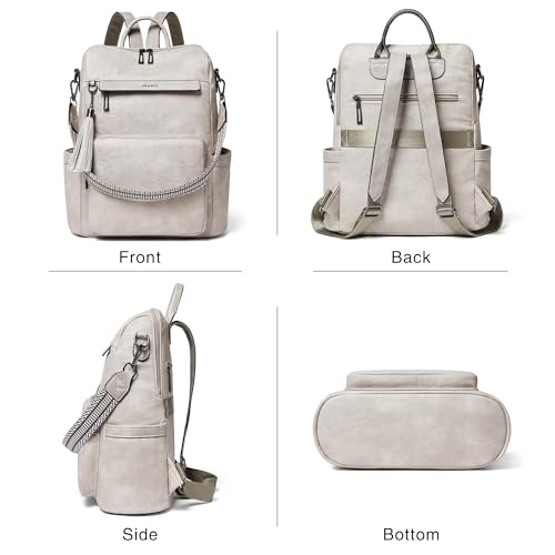 Image of Shrrie Vegan Leather Laptop Backpack for Women 15.6 inch Work Backpack Fashion Travel Backpack Purse for Travel College Work