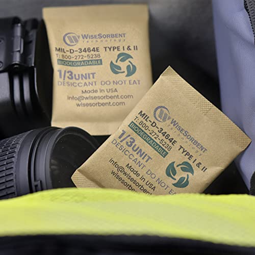 Kraft Clay Desiccants Packs for Safe, 11 Gram 30 Pack Dehumidifier for Gun Safe, 1/3 Unit Military Grade Moisture Absorbers, Conforms to MIL-D-3464E Type I & II Absorbents