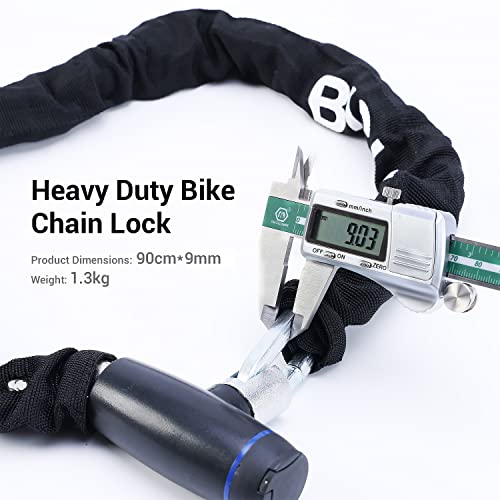 Bike Chain Lock, BIGLUFU 3 Feet Heavy Duty Bicycle Chain Lock, 9mm