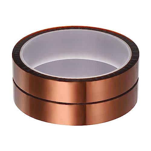 Image of HARFINGTON 2 Rolls Heat Tape High Temperature Heat Resistant Tape 15mmx33m(108ft) Sublimation Thermal Heat Transfer Tape for Sublimation Press No Residue, Yellow