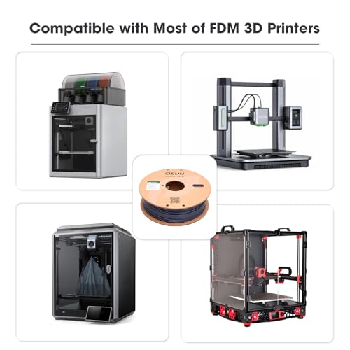 Image of eSUN PLA Filament 1.75mm, High Toughness 3D Printer Filament Upgraded PLA Filament, Dimensional Accuracy + /- 0.03mm, 1KG per Spool, 4 Spools 3D Printing Filament for 3D Printers, Grey