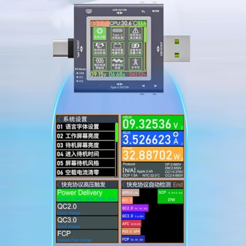 Analyseur de tension numérique USB TU13 avec entrée max 12A pour tests de charge précis - 7