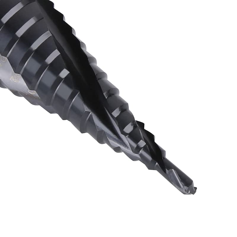 Foret Étagé Rainuré En Spirale, Tige Hexagonale Hss M35 Avec Revêtement En Cobalt Et Titane, 3 Cannelures, Forets Étagés, Scie Cloche pour Plastique, Bois, Métal, Aluminium, Cuivre (5-23 mm), Pratiqu