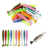 OPVYAEU 100 leurres souples 7cm, 10 couleurs, leurre pêche pour brochet, sandre, truite, carnassiers, pêche en eau douce, accessoires de pêche