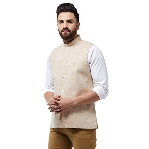 Image of SOJANYA (Since 1958 Men's Cotton Linen Blend Waist Coat