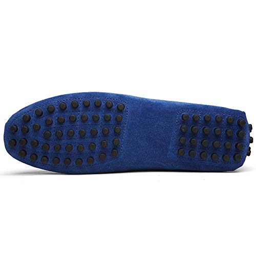 Image of ANUFER Men's Suede Leather Penny Loafers Comfort Driving Shoes Moccasin Slippers